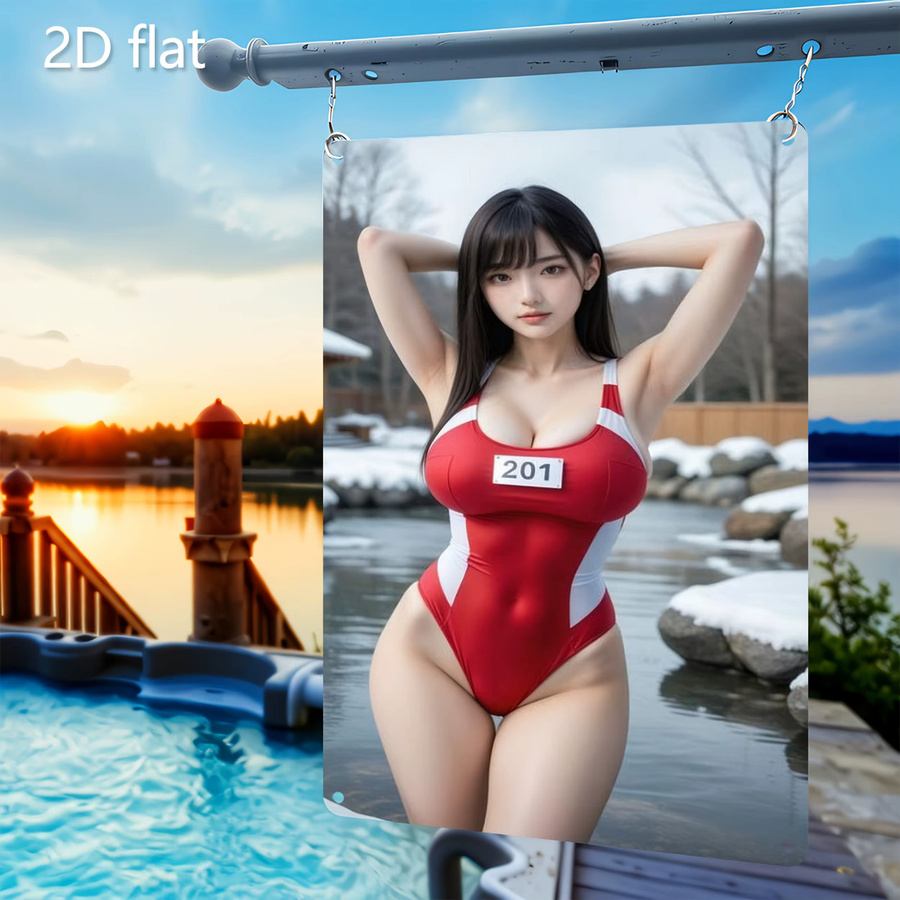 CIFBUY Metall-Wandkunst Winterwunderland mit Schneeflocken in Rot, Rechteckiges 2D-Metallschild für Zuhause und Büro, Breite: 30,0 cm, Höhe: 20,0 cm - Bild 5