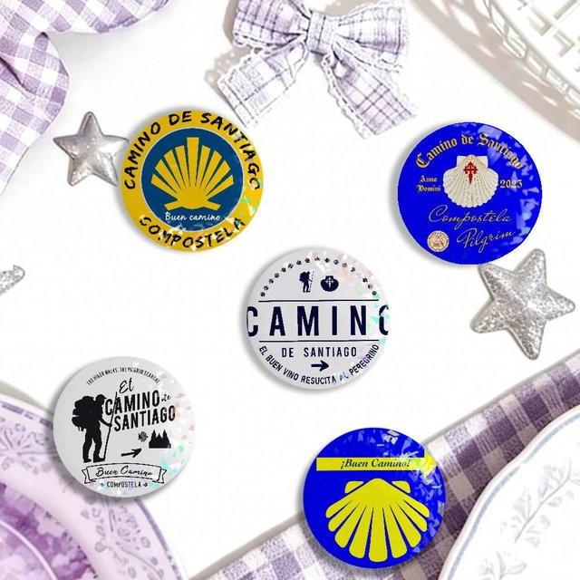 Gelbes Camino De Santiago Scallop Laser-Abzeichen, Kinder - Bild 1