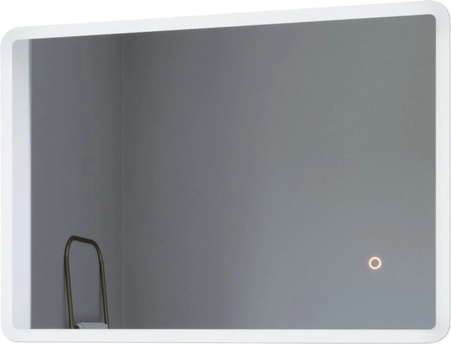 Aquabatos LED Badspiegel mit Dimmfunktion und Touch Schalter, Rechteckiger Wandspiegel für das Badezimmer, Silber, B: 70 cm, H: 50 cm, IP44 Schutzklasse - Bild 1