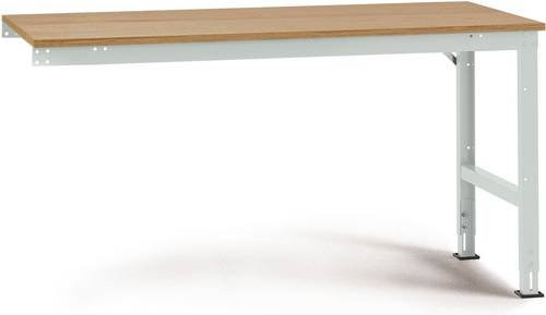Manuflex Universal Standard Arbeits-Anbautisch mit Multiplexplatte in Lichtgrau, B/T/H: 200 x 100 x 76-87 cm - Bild 1