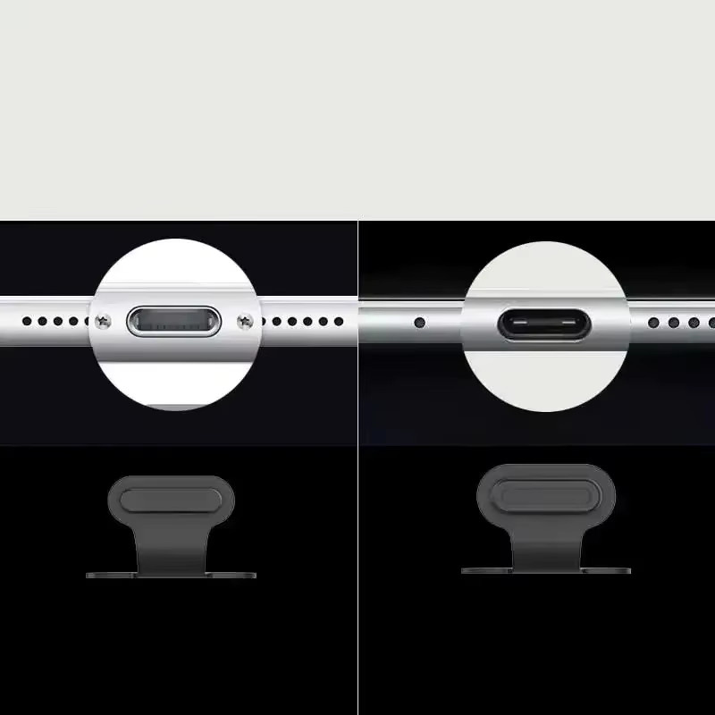 Silikon USB-C Staubschutzkappen in Weiß für Samsung, iPhone 15 und Xiaomi als Ladeanschlussabdeckung - Bild 3