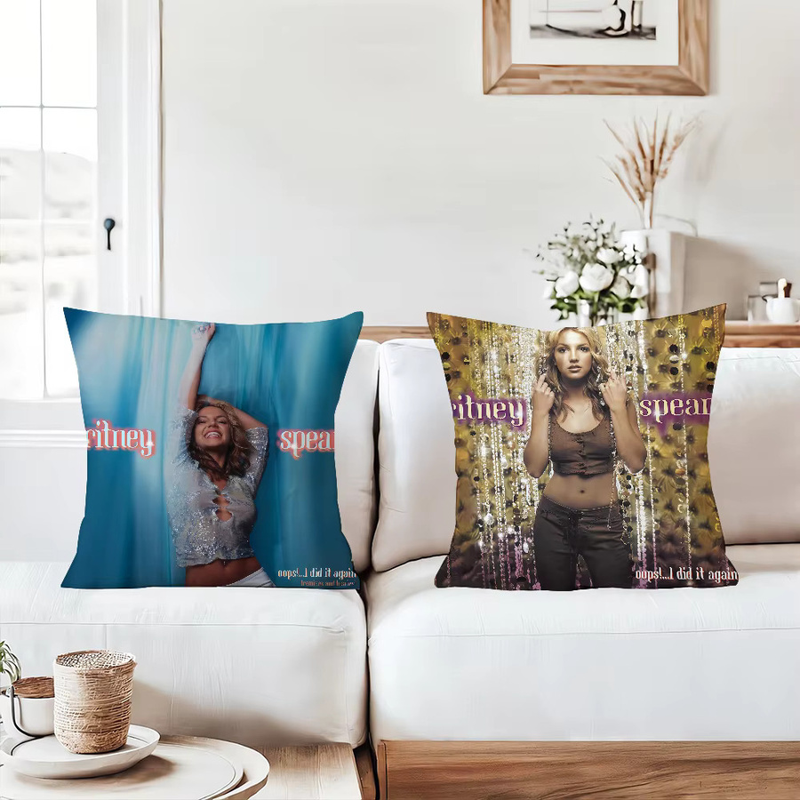 Singer B-Britney Spears Kissenbezug mit Grafikdesign, quadratisch, Breite: 30 cm, Breite: 30 cm - Bild 3