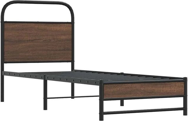 vidaXL Bettgestell in Eiche Braun mit Metallgestell, B/T/H: 80 x 200 cm - Bild 1
