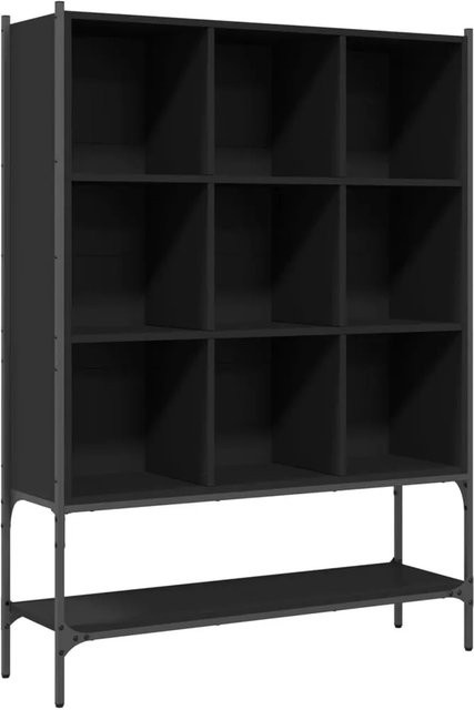 vidaXL Bücherregal Schwarz aus Metall und MDF, B/T/H: 102 x 30 x 141,5 cm - Bild 1