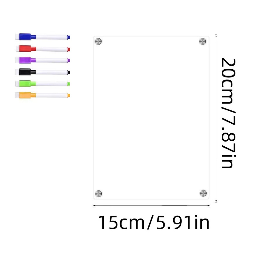 Magnetisches 3D Acryl Whiteboard für den Kühlschrank als Notizboard und Wochenplaner in Transparent - Bild 3