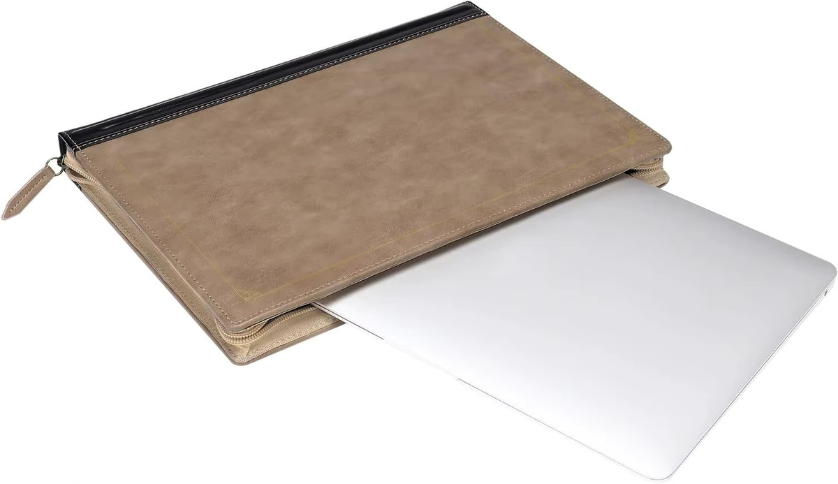 Laptop Hülle aus PU Leder für Apple MacBook Air 13,6 und 15 Zoll sowie MacBook Pro 14 und 16 Zoll in Rot - Bild 3