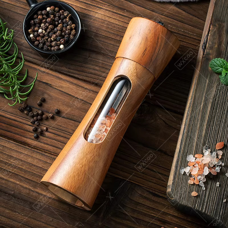WXCOO Salzmühle und Pfeffermühle aus Holz in Braun mit Keramikkern - Bild 2