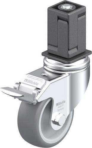Blickle Apparate-Lenkrolle LKRA-TPA 80G-11-FI-EV18 in Silber/Grau mit 80 mm Rad-Durchmesser und 100 kg Tragfähigkeit - Bild 1