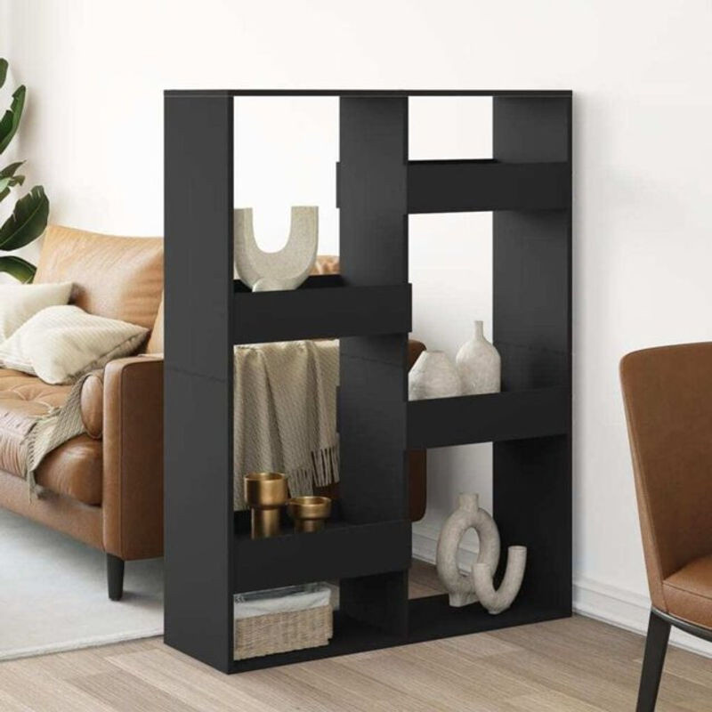 Vidaxl Raumteiler Schwarz aus Holzwerkstoff, freistehend, B/T/H: 100 x 33 x 135 cm - Bild 1