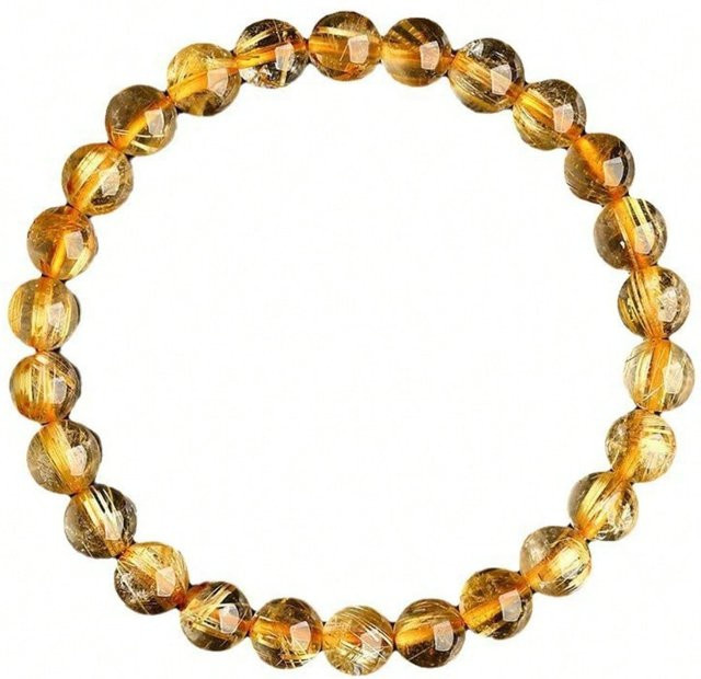 Armband, Gelber Haar-Kristall, 6mm, Unisex - Bild 1