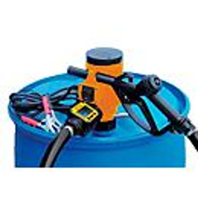CEMO Elektropumpe 12V in Orange mit 30 l/min Förderleistung, 4 m Anschlusskabel mit Klemmen, 6 m Schlauch und Zapfventil - Bild 6
