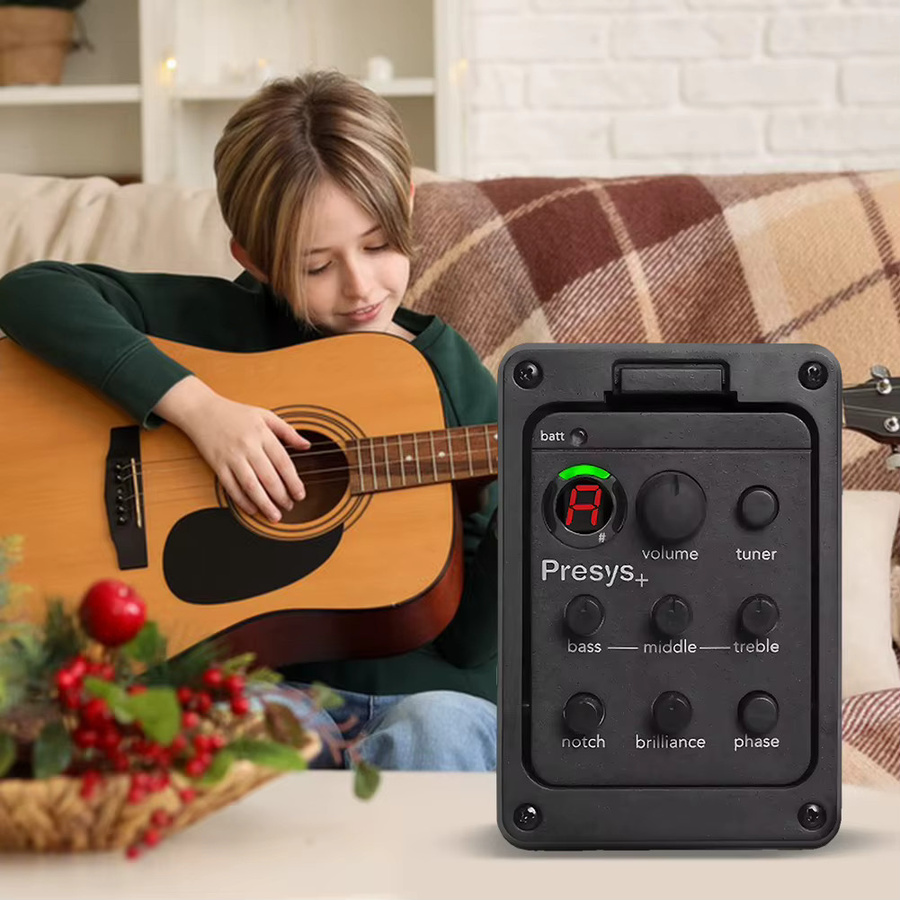 Fishman Presys+ 201 EQ-Tuner für klassische Akustikgitarren mit Piezo-Tonabnehmer und 4-Band-Equalizer in Schwarz - Bild 5