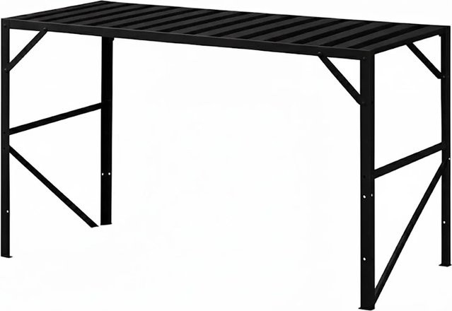 Halls Standalone Tisch 1 Sektion aus Aluminium in Schwarz B: 121 cm, T: 52 cm - Bild 1