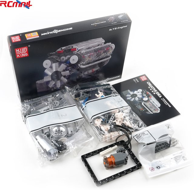 wishiot V8 Motor Bausteine Sets, Modell Kit, 535 Teile, ab 14 Jahren - Bild 1