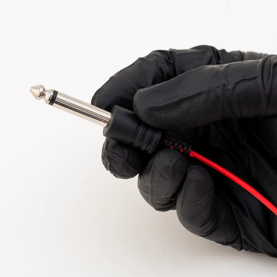 ez iwork Tattoo Clip Kabel RCA in Schwarz, 1,83 m weiches Silikonkabel für Tattoo Maschine und Netzteil mit RCA und 1/4 Zoll Mono Stecker - Bild 3