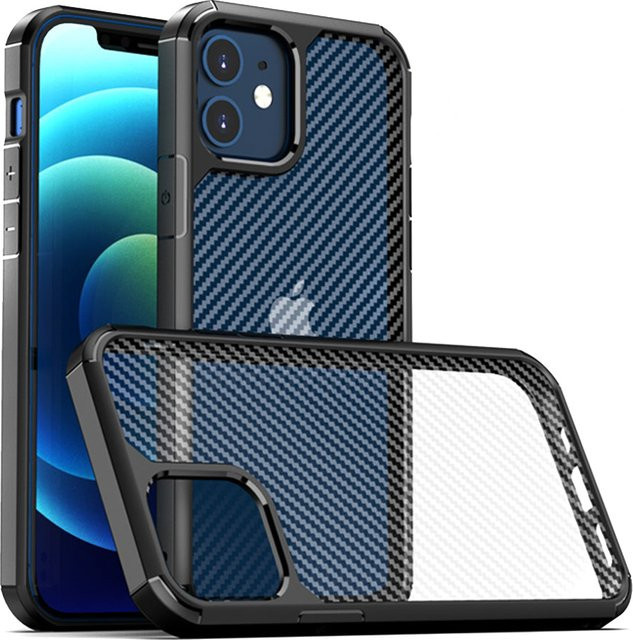 Techsuit CarbonFuse Schutzhülle für Apple iPhone 12 und iPhone 12 Pro in Schwarz - Bild 1