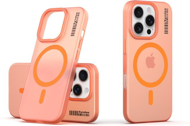 Xiaomi Magnetische Ladehülle in Candy-Farben, Mattierte PC Schutzhülle für Xiaomi 17T und 15T Pro, Sturzsicher und Durchscheinend, Schwarz und Orange - Bild 1