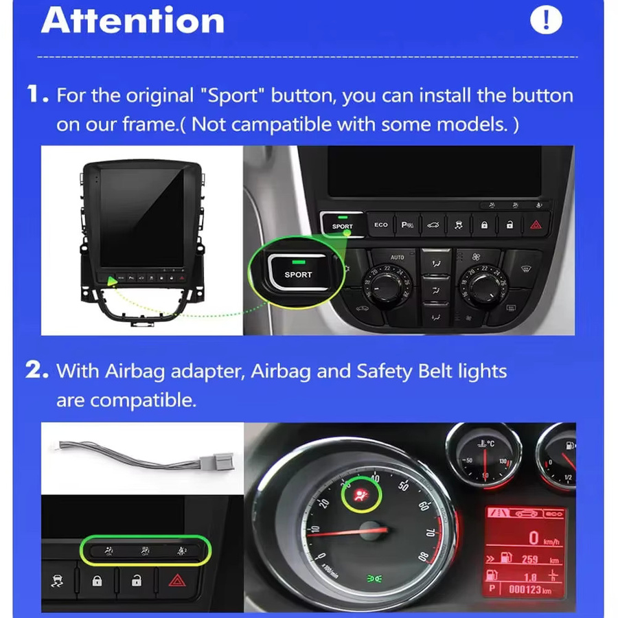 FengShiDa Android 16 Multimedia-Player mit Carplay, Navigation, GPS und WiFi für Opel Astra J, Vauxhall und Buick Verano (2009-2015), Schwarz - Bild 3