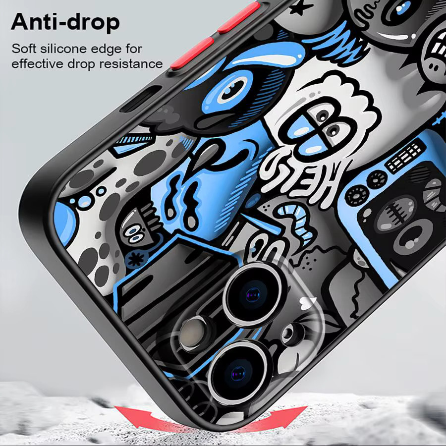 Funda Rückseitige Handyhülle Graffiti Schwarz für iPhone Modelle - Bild 2
