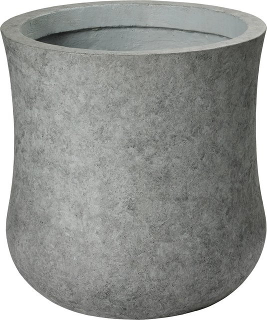 Runder Pflanztopf aus Fiberglas und Zement in Grau, B/T/H: 24 x 24 x 24 cm - Bild 1
