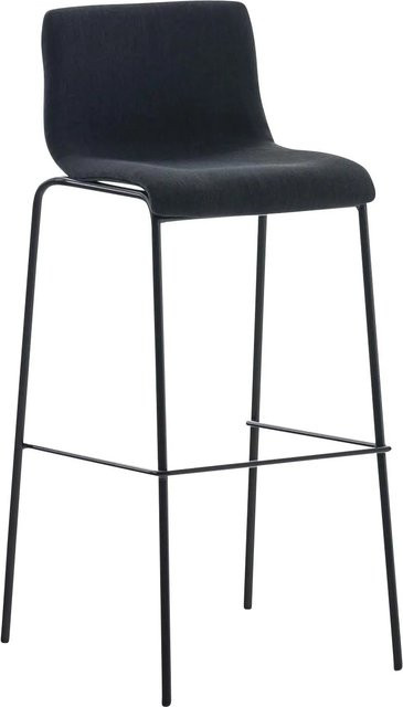 DELUKE Barhocker TENAR Barstuhl mit Lehne aus Stoff in Schwarz, B/T/H: 43 x 48 x 100 cm - Bild 1