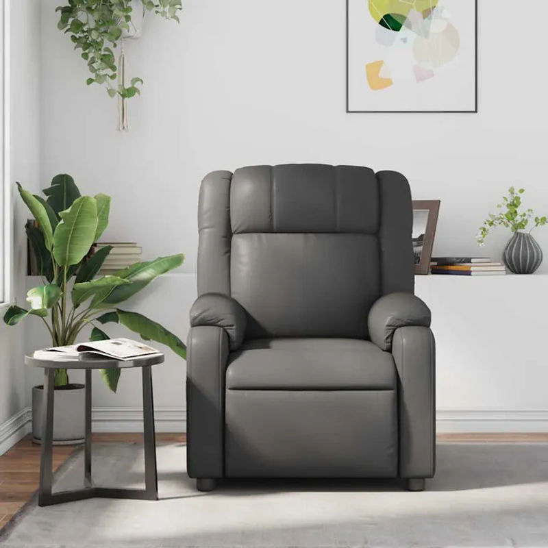 Vidaxl Aufklappbarer Massagesessel in Grau mit Kunstleder Bezug als moderner Relaxsessel - Bild 3