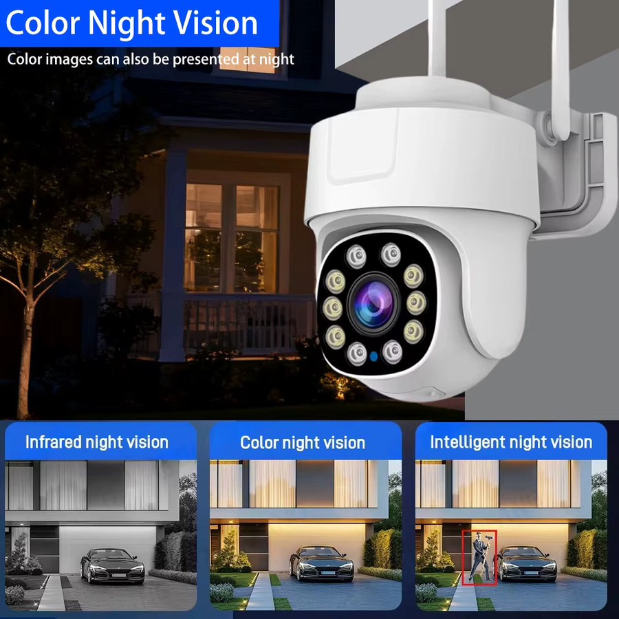 Cloud365 Smart Home WLAN-IP-Kamera PTZ Outdoor mit 5MP 2k Auflösung, wasserdichter Sicherheitsschutz und Vollfarb-Nachtsicht in Weiß - Bild 5