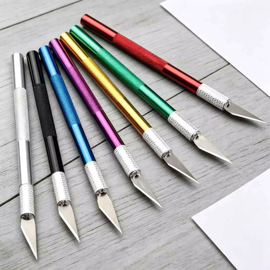Exacto 10-teiliges Bastelmesser-Set in Bunt und Schwarz aus Metall für Hobby, Kunst und Heimwerken - Bild 3