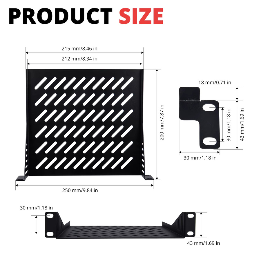 DeskPi RackMate Zubehör Rack Regal 10 Zoll 1U für T0/T1 Serverschrank, Schwarz - Bild 4
