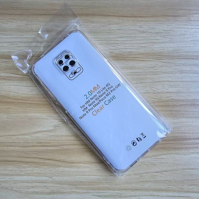 Transparente Schutzhülle für Xiaomi Redmi Note 9 Pro, Redmi Note 9s, Redmi Note 9 Pro Max, Note 10 Lite und Poco M2 Pro mit Linsenschutz, 2,0 mm dick - Bild 1