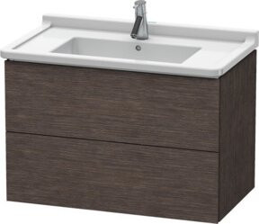 Duravit L-Cube Waschtischunterschrank wandhängend mit 2 Schubladen, Braun matt, B: 82 cm, H: 55,8 cm, T: 46,9 cm - Bild 1