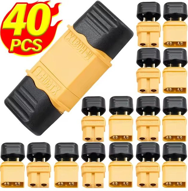 XT60 Bullet Adapter Set mit Hülle für RC Lipo Batterie, Auto und Boot, XT60-M und XT60-F Stecker - Bild 1