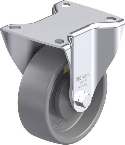 Blickle B-PO 100KA-ELS Stahlblech-Bockrolle in Grau mit 100 mm Rad-Durchmesser und 250 kg Tragfähigkeit - Bild 1