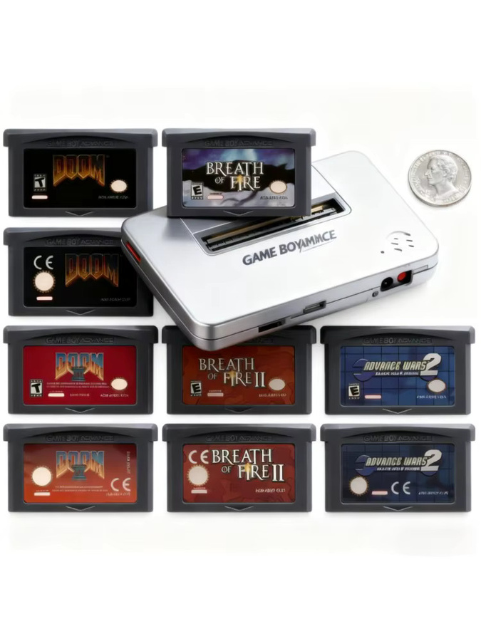 GBA Game Cartridge Bandai für Game Boy Advance mit Advance Wars, Breath of Fire und DOOM-Serie als Strategie- und Action-Spiele - Bild 3