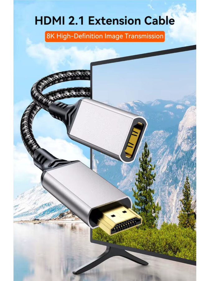 Nephy HDMI 2.1 Verlängerungskabel 8K Stecker auf Buchse für PS5, Xbox und HDTV mit HDR - Bild 5