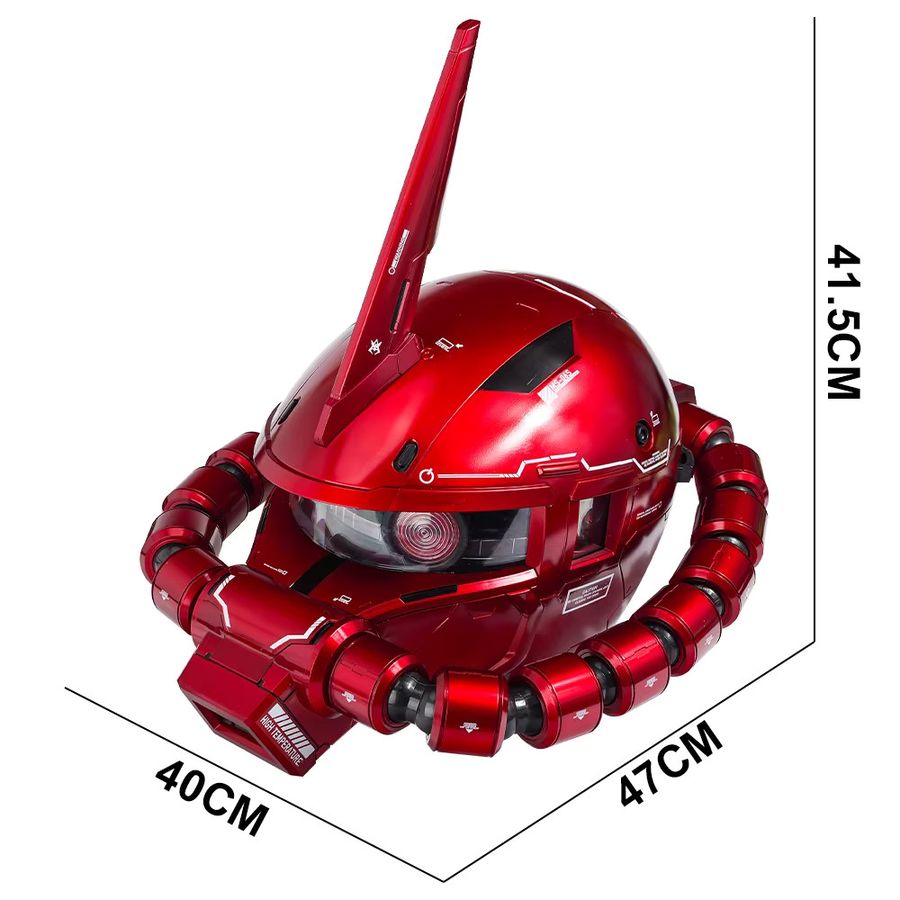 Xingjie Spray-Autolack Zaku-Helm Ornament in Rot mit Basisständer und USB-Ladekabel - Bild 2