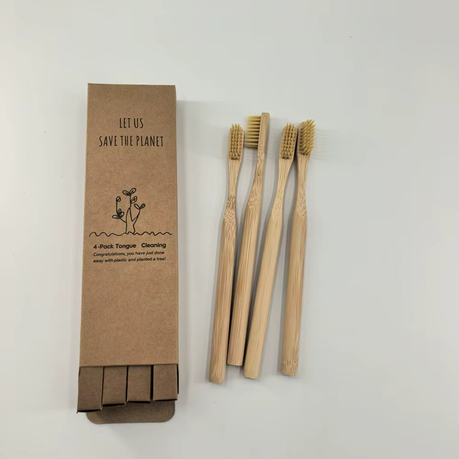 Bamboo World Zahnbürsten aus Bambus, 4 Stück, extra weiche Borsten - Bild 2