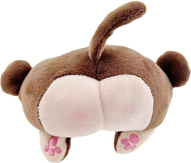 Neoglint Hintern Kissen Plüschpuppe, Plüschtier Schlüsselanhänger, Grau beige - Bild 1