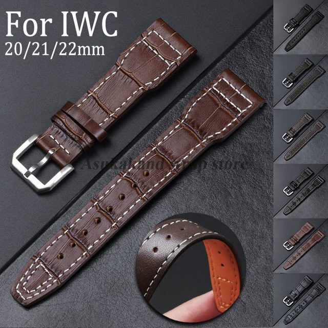 Uhrenarmband Leder, Schwarz, Unisex, 20mm 21mm 22mm - Bild 1