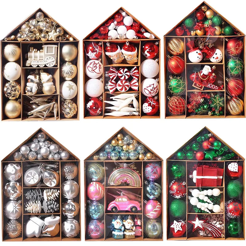 70 Stück Weihnachtskugeln Set aus Kunststoff als hängende Weihnachtsbaum-Anhänger für deine Weihnachtsdekoration - Bild 6