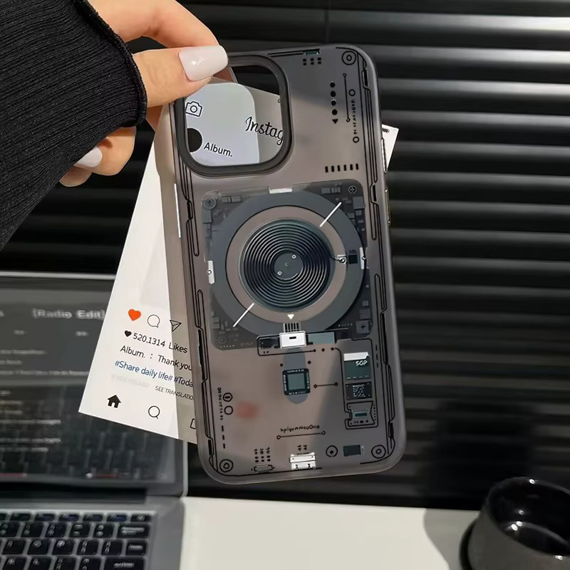 JCCANCHNDO Hybrid 2in1 Magnetische Original-Telefonhülle für iPhone 17 Air 16 15 14 13 12 Pro Max Plus kompatibel mit MagSafe Wireless Charging, Schwarz und Transparent - Bild 5