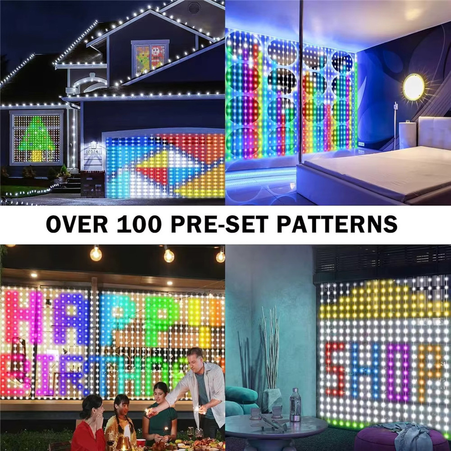 DACHAN Intelligente LED-Vorhangleuchte mit 400 LEDs, Multicolour DIY-Lichterkette mit App- und Fernbedienungsteuerung - Bild 6