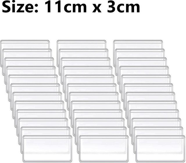 Selbstklebende Etikettentaschen von Household supplies MH aus transparentem PVC für Regaletiketten und Lageraufbewahrung - Bild 1