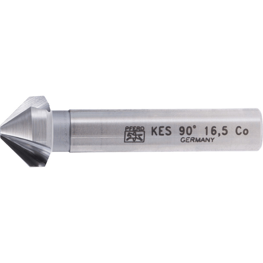 PFERD Kegel- und Entgratsenker HSSE Co5 90 Grad Durchmesser 16,5 mm Schaft-Durchmesser 10 mm DIN 335 C Silber - Bild 1