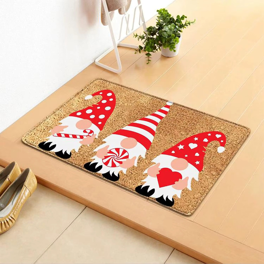 VIKAMA Weihnachtlicher dekorativer Druckteppich, rutschfeste Bodenmatte für Innen und Außen, B/T: 60 x 40 cm - Bild 1