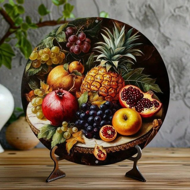 HELLOYOUNG Vintage-Dekor aus Metall mit Fruchtmotiv in Mehrfarbig - Bild 1