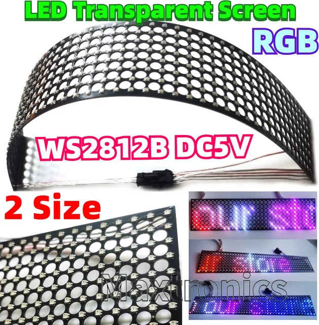 SAGE LU MEI WS2812B LED-transparenter RGB-Bildschirm mit P6,25 Punktmatrix und SPI-Protokoll, vollfarbig - Bild 1