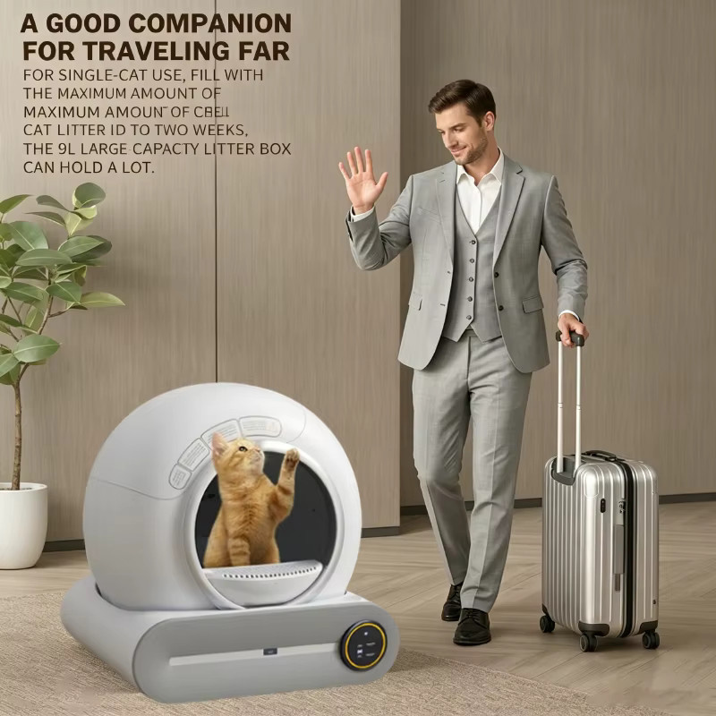 TONEPIE Automatische Intelligente Katzentoilette mit Infrarotsensor und App-Steuerung in Weiß - Bild 4
