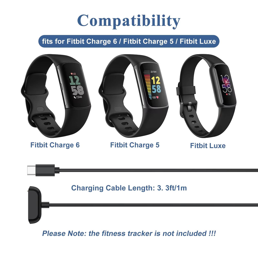 Fitbit Uhrenladegerät USB-C, Schwarz, für Charge 5 6, Luxe - Bild 3