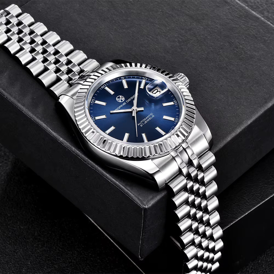 PAGRNE DESIGN Armbanduhr, Automatik, Edelstahl, Weiß, Herren - Bild 6
